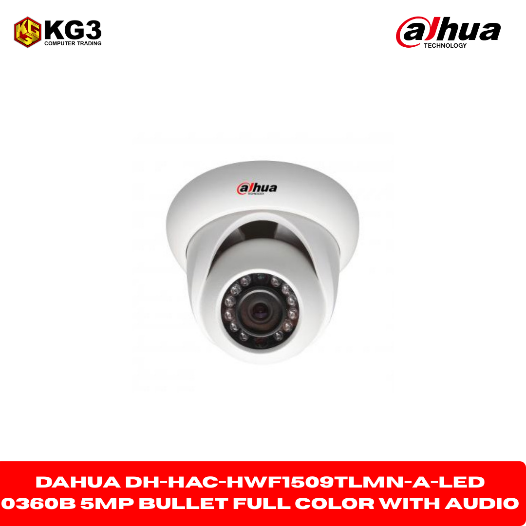 Dahua DH-HAC-HFW1509TLMN-A-LED 0360B 5MP Bullet Full Color With Audio