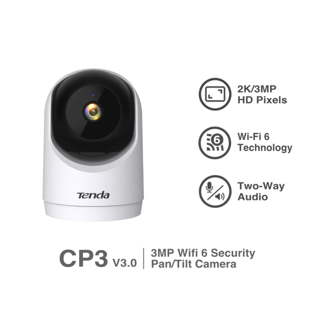 Tenda CP3 V3 3MP Security Pan/Tilt Camera Wi-Fi 6 Two Way Audio