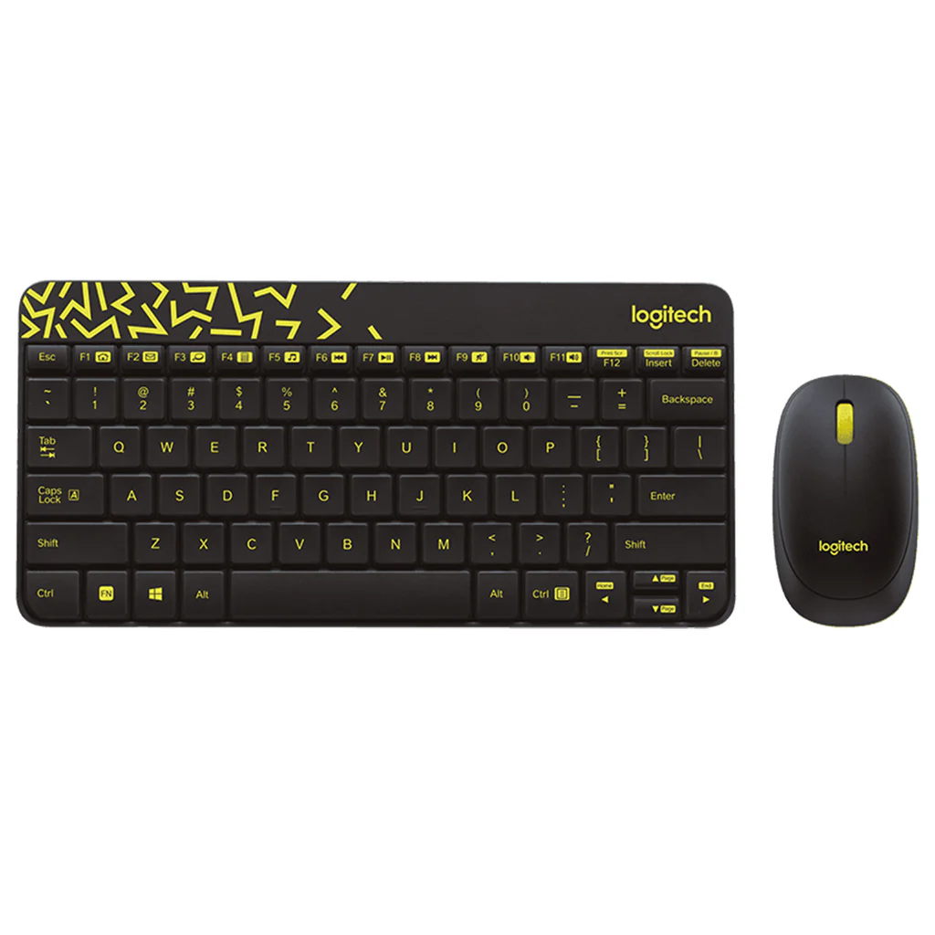 Logitech MK240 Nano Wireless Keyboard and Mouse Combo, plug-and-play USB receiver, spill-resistant design, 2.4GHz wireless BLACK/WHITE