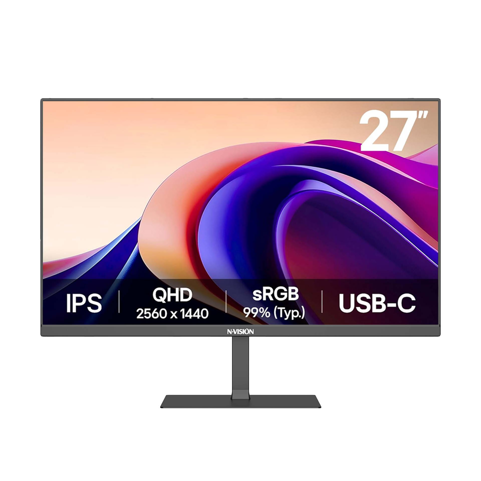 Nvision Q2760-W 27" QHD 2K IPS Monitor | 100Hz | Frameless Design | BLACK