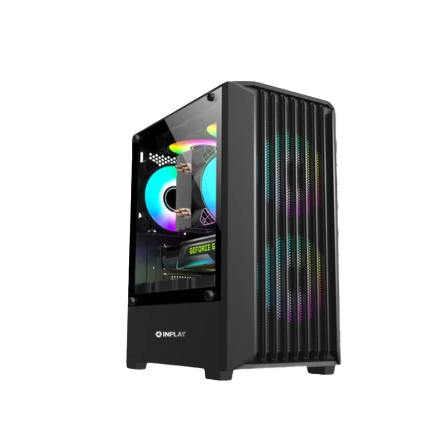 Inplay Meta A200 Micro ATX PC Case With 3 Fans BLACK