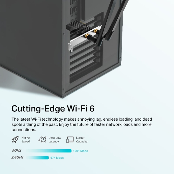 TP-LINK Archer TX20E AX1800 Dual Band Wifi 6 Bluetooth 5.2 PCI Express Adapter view 2