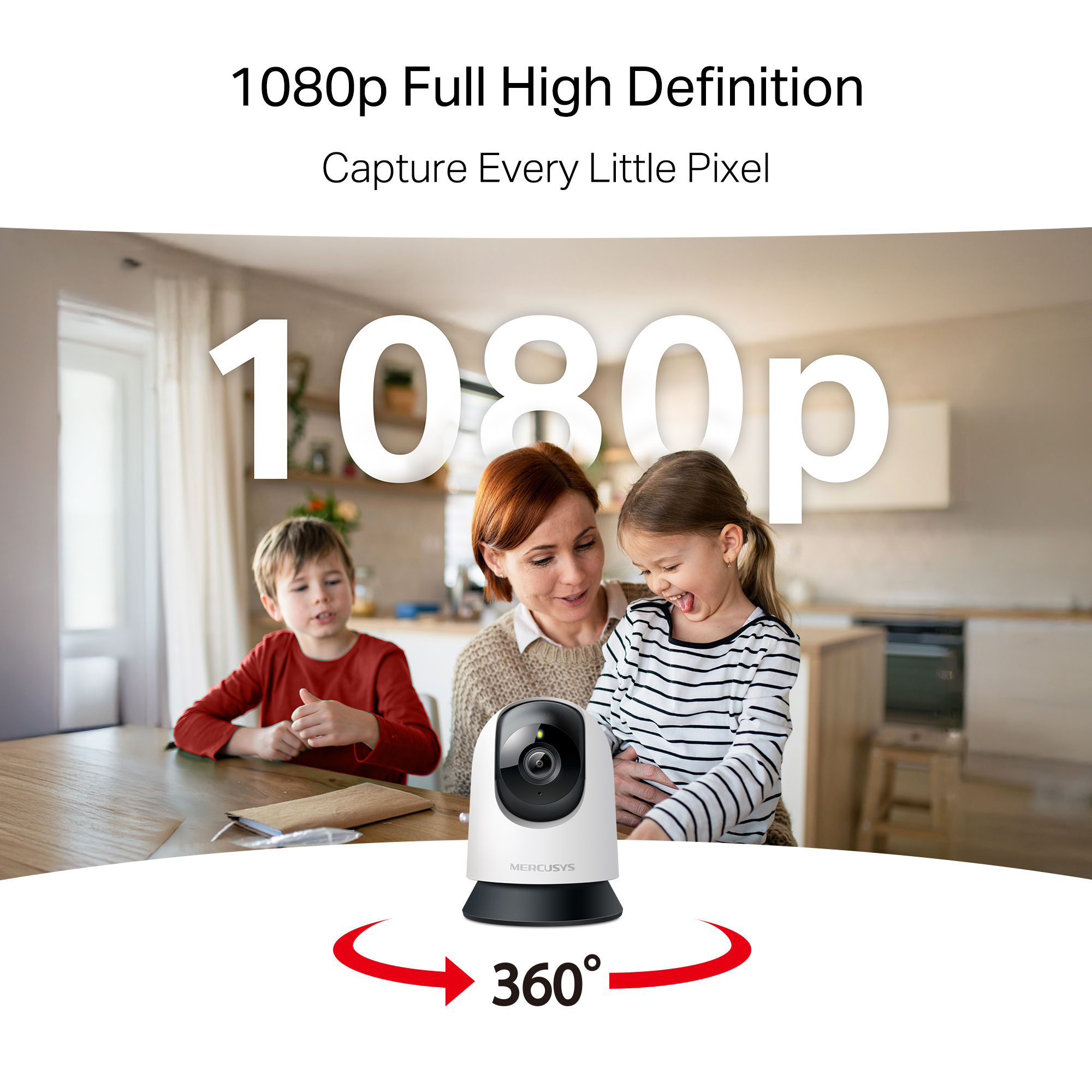 Mercusys MC200 Pan/Tilt Home Security Wi-Fi Camera view 3