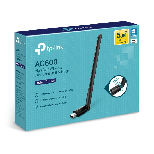 TP-LINK Archer T2U Plus AC600 High Gain Dual Band Wi-Fi USB Adapter view 4