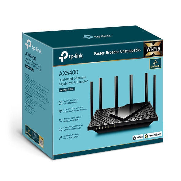 TP-Link Archer AX72 AX5400 Dual-Band 6-Stream Gigabit Wifi 6 Router view 4