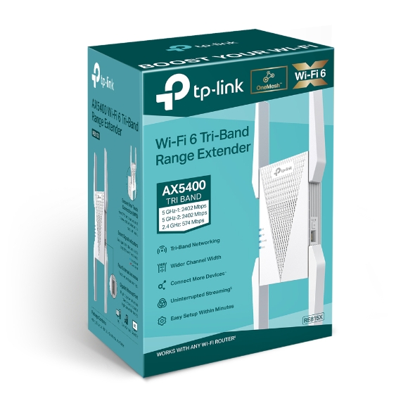 TP-Link RE815X AX5400 Tri-Band WiFi 6 Range Extender / Repeater view 4