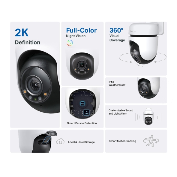TP-Link Tapo C510W Outdoor Pan/Tilt Security Wi-Fi Camera view 2
