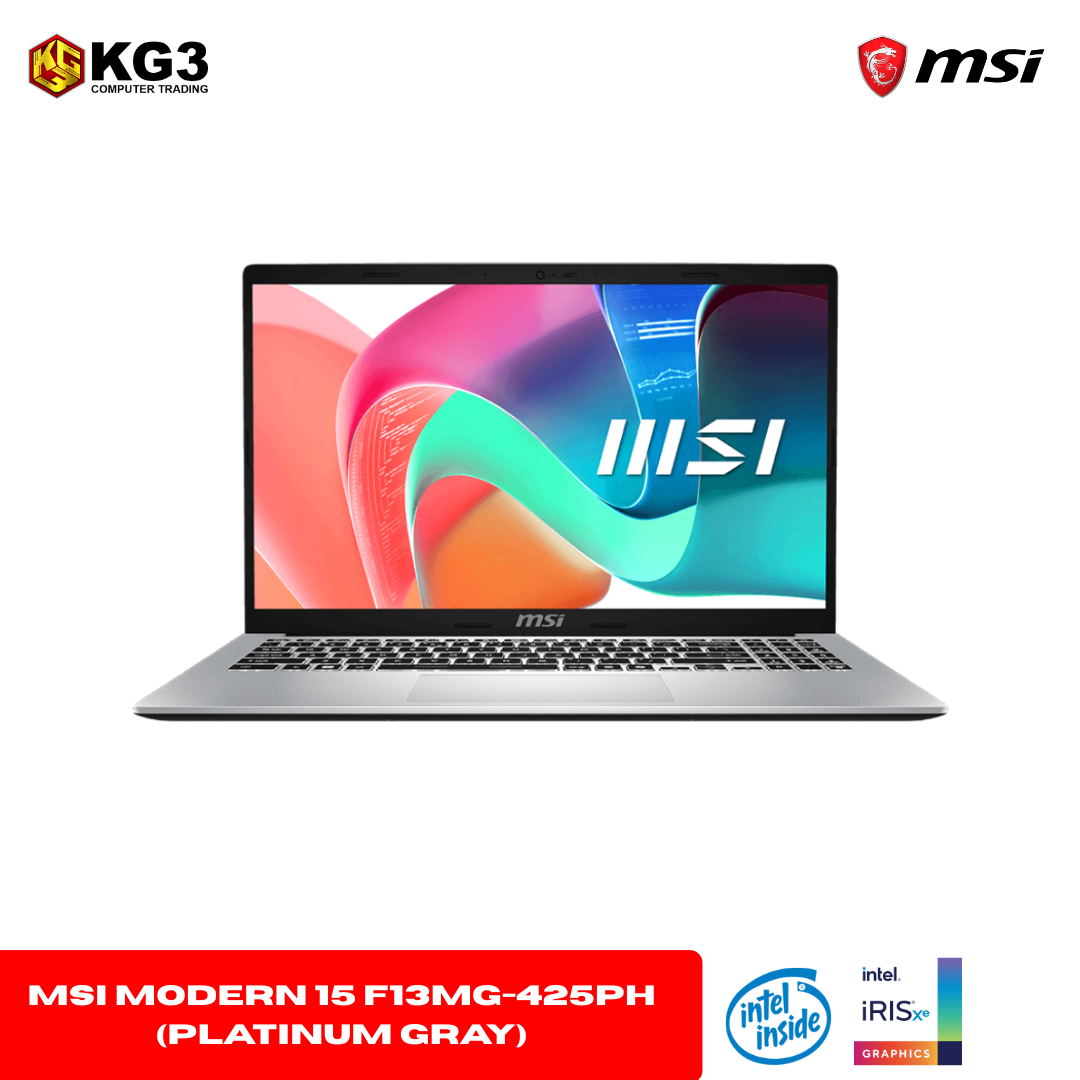 MSI Modern 15 F13MG-425PH Laptop (Platinum Gray) | 15.6" FHD (1920x1080) IPS | i5-1334U | 16GB RAM | 512GB SSD | Intel Iris Xe Graphics | Windows 11 Home | MS Office Home & Student 2021