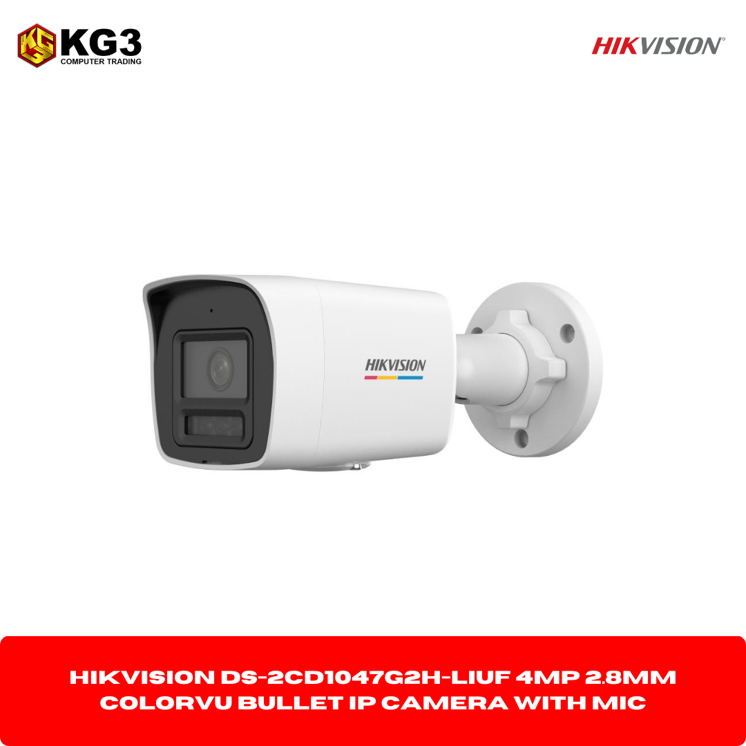 Hikvision DS-2CD1047G2H-LIUF 4MP 2.8mm ColorVu Bullet IP Camera with MIC