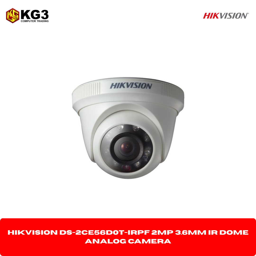 Hikvision DS-2CE56D0T-IRPF 2MP 3.6mm IR Dome Analog Camera