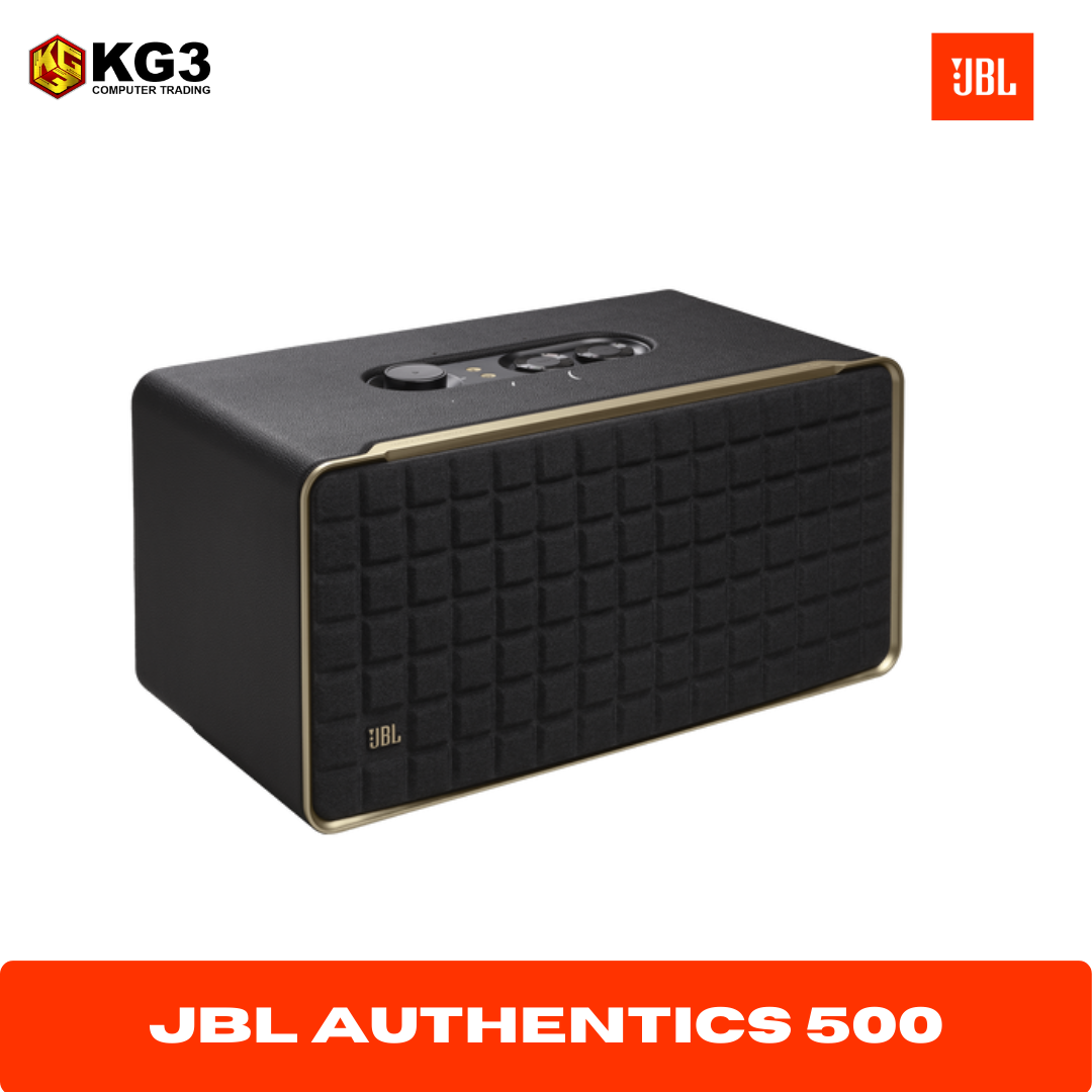 JBL Authentics 500 Hi-fidelity smart home speaker with Wi-Fi, Bluetooth and Voice Assistants with retro design.
