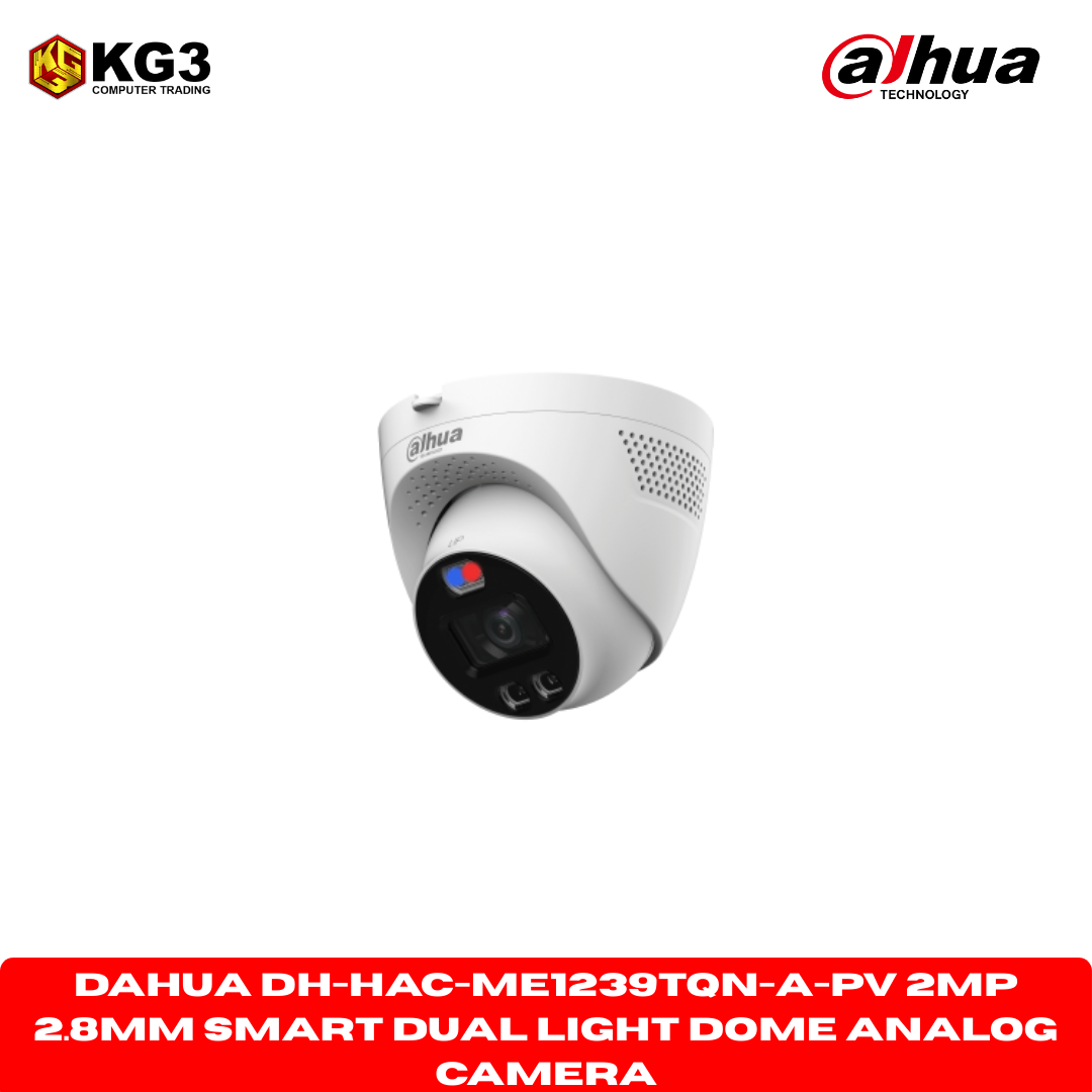 Dahua DH-HAC-ME1239TQN-A-PV 2MP 2.8mm TIOC Smart Dual Light Dome Analog Camera