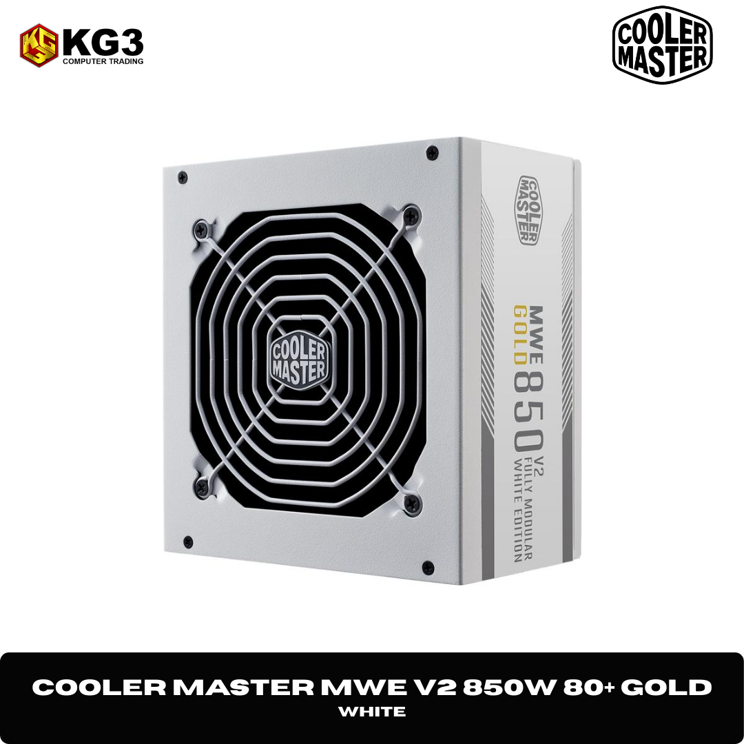 COOLERMASTER MWE V2 850W 80+ GOLD ATX 3.1 Fully Modular Power Supply WHITE